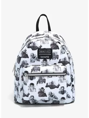 Loungefly Universal Monsters Icons Black And White Allover Print Mini Backpack • $99.99