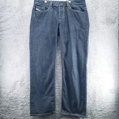 Diesel Viker Straight Denim Men's Thick Dark Wash Jeans Size 36 X 30 • $55.21