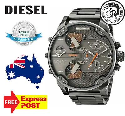 New Diesel Authentic Mr Daddy 2.0 Dz7315  All Gunmetal Chronograph Mens Watch • $279.99