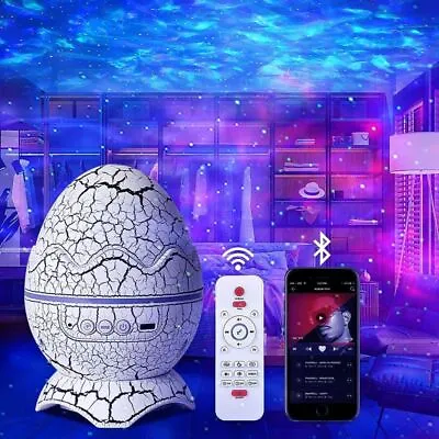 Dinosaur Egg Galaxy Star Projector Starry Light With Wireless Music Player • £22.88