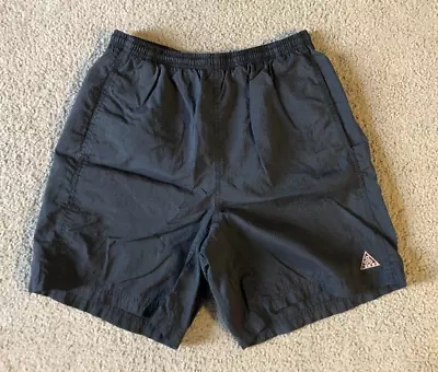 VTG Nike ACG Black Mesh Lined Nylon Running Soccer Shorts - Size Medium • $25