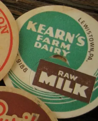 LewistownPa. Milk Bottle Cap Lid Dairy Top - Kearn's Farm Dairy Mifflin County • $18.88