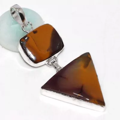 Mookaite 925 Silver Plated Long Gemstone Pendant 2.6  Unique Jewelry GW • $2.99