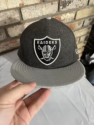 Las Vegas Oakland Raiders Wool Blend New Era 59fifty Hat / Cap 7 1/4 • $12.99