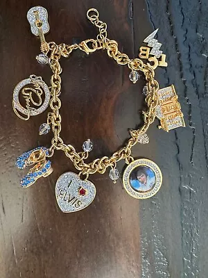 Bradford Exchange Elvis Presley Showstopper Charm Bracelet 24K Gold Plated • $50