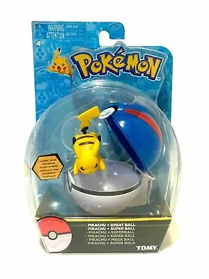 $11.89 • Buy Pokémon Pikachu + Great Ball Clip 'N' Carry Poké Ball Action Figure Tomy NEW