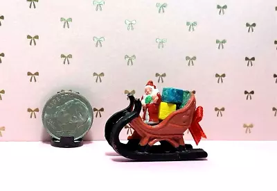 Dollhouse Miniature Santa On His Sleigh - Can Be Many Scales Depending On Use • $4.99