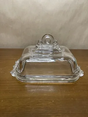 Mikasa Walther Crystal Large Rectangular Covered Butter Dish / Satin Rose German • $12.66