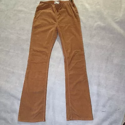 Free People Corduroy Orange Bell Bottoms  Flare Boho Trousers Side Zip  Size 30 • $25