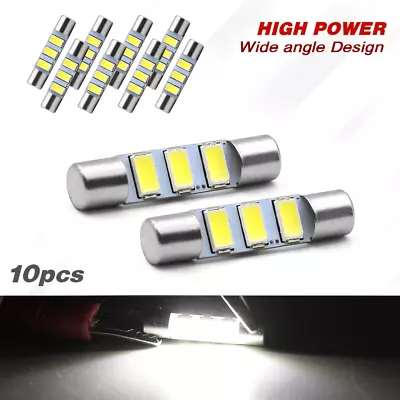 10x 29mm Festoon 5630 Chip LED Vanity Interior Light Bulbs 6000K White • $11.88