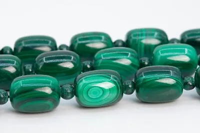 20x15MM - 20x13MM Natural Green Malachite Beads Grade AA Barrel Drum Loose Beads • $21.23