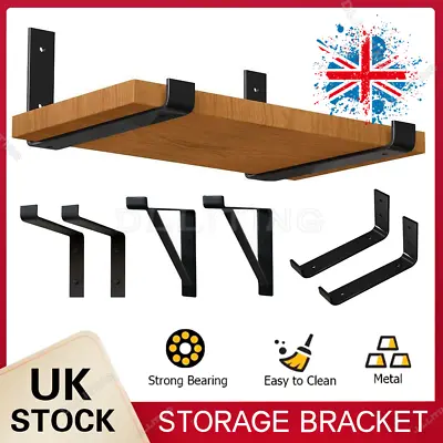 £6.99 • Buy Rustic Scaffold Board Shelf Pair Of Brackets Industrial Heavy Duty Steel Bracket