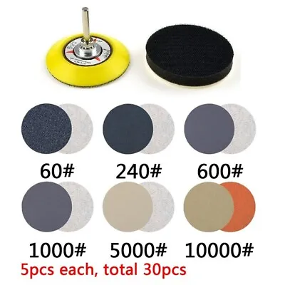 $20.87 • Buy 60-10000 Grit Sandpaper Wet Dry Hook And Loop Sanding Disc Sander Pads Abrasive
