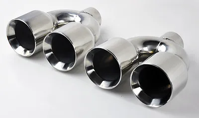 Dual 4.0  Quad Style Stainless Steel Exhaust Tips Fits Scion FRS Subaru BRZ • $99.99