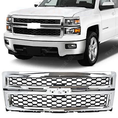 2014-2015 Chevy Chevrolet Silverado 1500 Front Upper Bumper Grille Chrome • $152