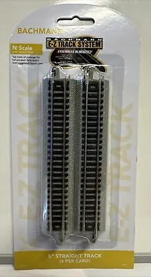 Bachmann N Scale 5  Straight Track Sections 6-Pack #44811 • $9.99