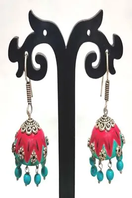 $22.97 • Buy Indian Terracotta 1.5  Long Fashion Jhumka Jhumki Earrings Set Gnj405