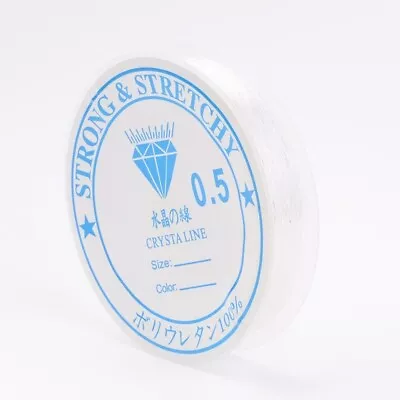 £2.25 • Buy 1 REEL Elastic Thread 0.5mm . Crystal Clear Elastic Beading Cord . 12.5mtr Reel