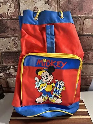 Vintage Disney Drawstring Bag Mickey Mouse Rucksack Backpack • £12.95