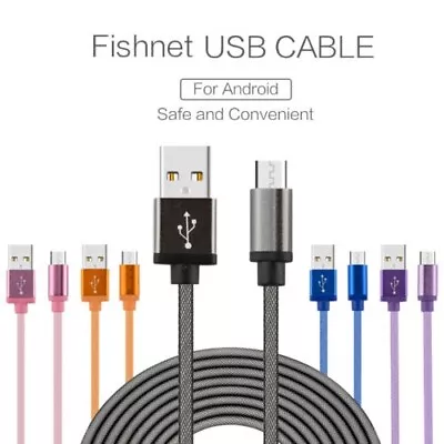 1/2/3Meter Fishing Net Braided MICRO USB To USB Sync Android Charging Cable Cord • $9.99