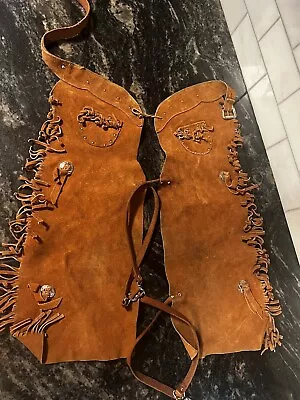 Vintage Sears Child’s Cowboy Chaps Vest And Texan 2 Gun Holster • $150