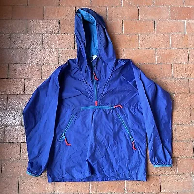 Vintage Sierra Designs Blue/Aqua Nylon 1/4th Zip Pullover Anorak Windbreaker 90s • $30