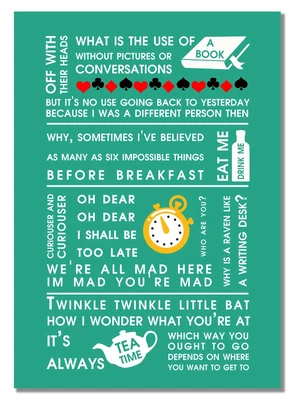 £4.99 • Buy Alice In Wonderland Inspired By Film Quote Poster Magic White Rabbit Adventure