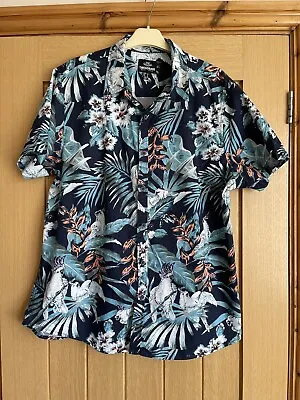 £6.99 • Buy Threadbare Mens Short Sleeve Blue Tropical Print Shirt Size XL