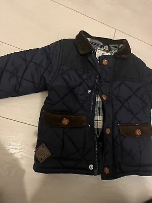 Next Boys Navy Quilted Coat 12-18months • £4.99