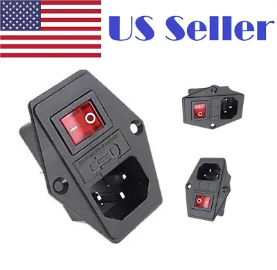 10A 120V IEC320 Inlet Module Plug Fuse Switch Male Power Socket  • $7