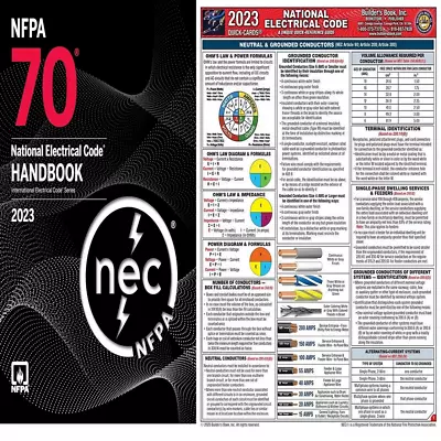 NFPA 70 NEC Handbook 2023 Edition With Tabs Hardcover + QUICK CARD • $85.99