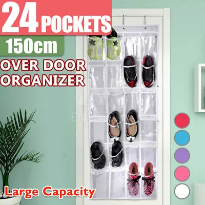 $19.95 • Buy 24 Pocket Shoe Organiser Bag Over Door Holder Hanging Shelf Storage Rack Hooks