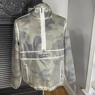 Members Only Camo Pullover Rain Jacket Hoodie Men’s M READ • $40