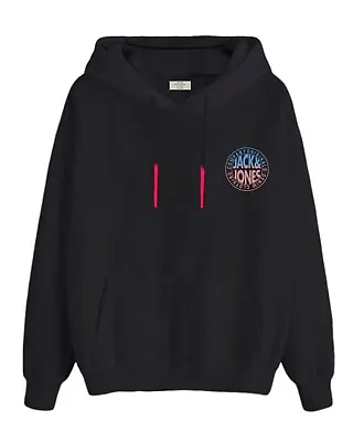 Mens Jack & Jones Hoodie Oversized Slouch Fit Hooded Long Sleeve Logo Sweater • £34.95