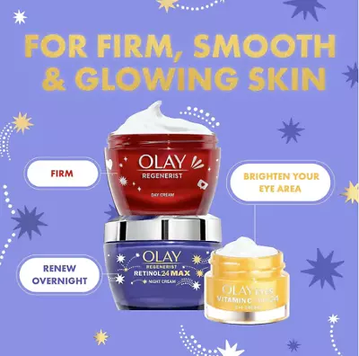 Olay Giftset 3 In 1  Anti-Aging Regenerist Day + Retinol Night & Vitamin C Cream • £57.99