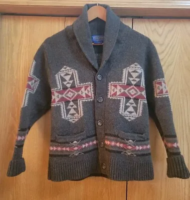 VTG Pendleton Mens Small  Lambswool Shawl Cardigan Aztec Navajo Southwestern  • $100