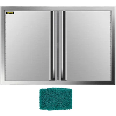 $101.99 • Buy Double Access Door Outdoor Kitchen Door 30.5Wx21H Inch Stainless Steel Door