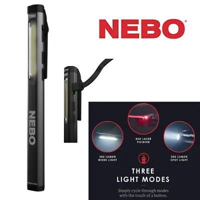 £21.95 • Buy Nebo Trio Work Torch LED Pen Light Work Light Laser Rechargeable