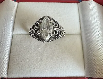 Vintage Sterling Silver Cubic Zirconia Marquise Kabana Ring Size 9. Stunning • $49.99