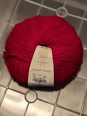 Elsebeth Lavold Favorite Wool Yarn 031 Carmine Red  Lot 02789  1 Ball • $4.99