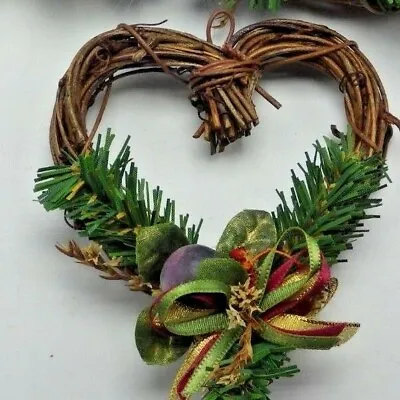 Wicker Wreath Heart Vintage Christmas Ornament Valentine Craft • $11.19