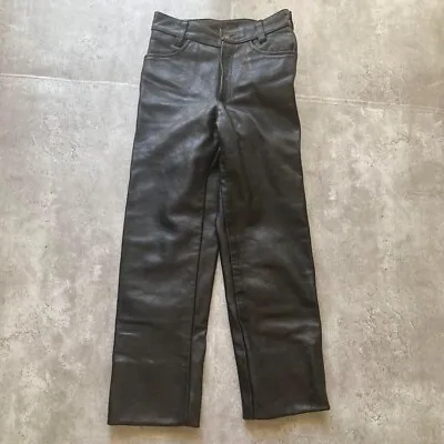 VANSON Riders Leather Pants Size 29 Black BOSTON MASS Motorcycle Made In USA • $169.99