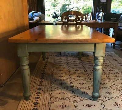 $1300 • Buy FARMHOUSE DINING TABLE, Beautiful Hard Wood Tabletop With Turned Painted Legs