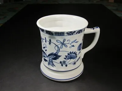 Vienna Woods Seymour Mann Blue & White Mustache Cup Mug • $20