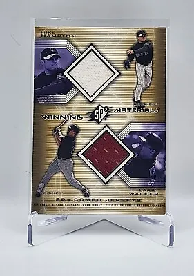 2002 (ROCKIES) SPx Winning Materials Jersey Combos Mike Hampton Larry Walker • $6.95