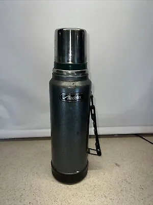 Stanley Aladdin Gray/Black Vacuum Bottle Thermos SB950H 1 Quart Vintage Made USA • $19.99