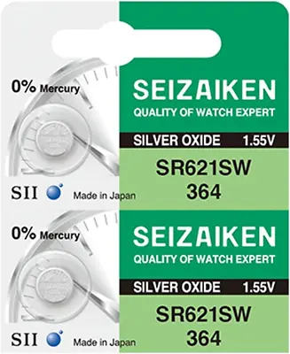 2 X SEIKO SEIZAIKEN SR621SW 364 SILVER OXIDE 1.55V WATCH BATTERY BATTERIES • $4.75
