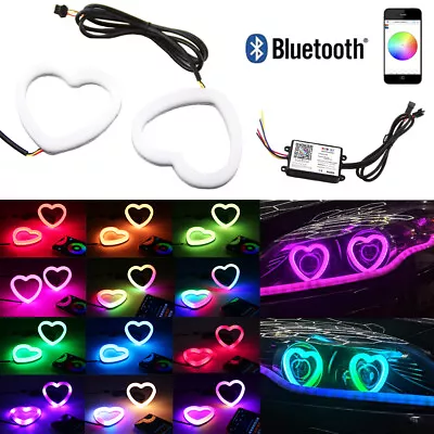 Bluetooth Dynamic Flow Chasing RGB Heart Halo Dream Color Angel Eyes For Nissan • $83.49