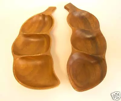 2 Vintage HAWAII WOOD  BOWLS Monkeypod KOA  LUAU  TIKI • $15.95