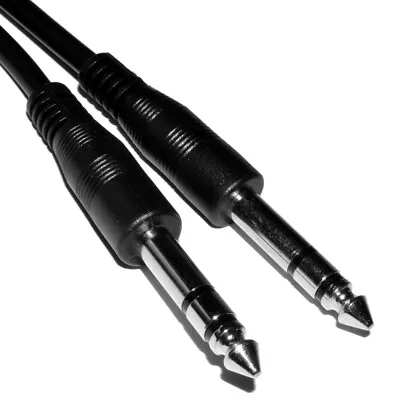 2m 6.35mm 1/4 Inch Stereo Jack Plug To  Plug Audio Cable Lead • £5.57